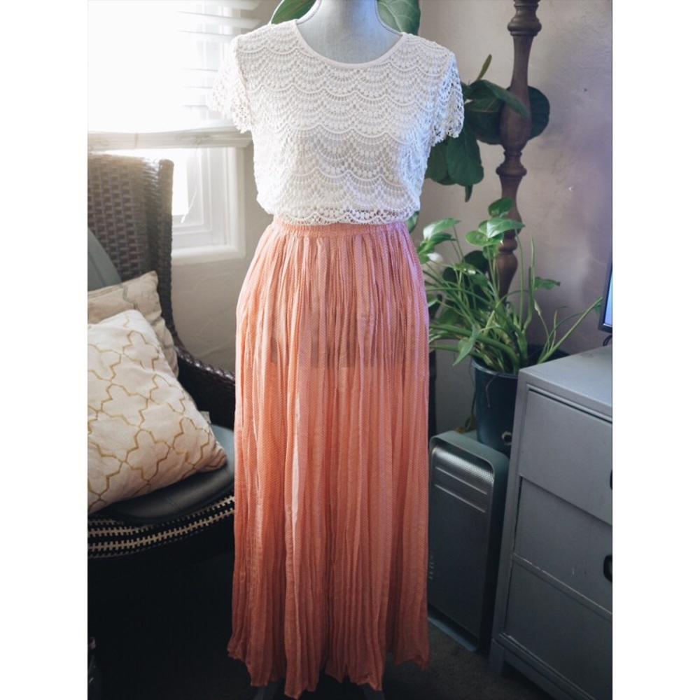 Vintage Pleated Maxi Skirt